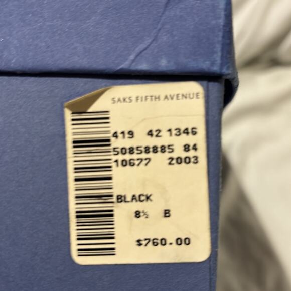 Claudio Merazzi 38.5 black platform rhinestone starburst shoe vintage euc box - Picture 6 of 15